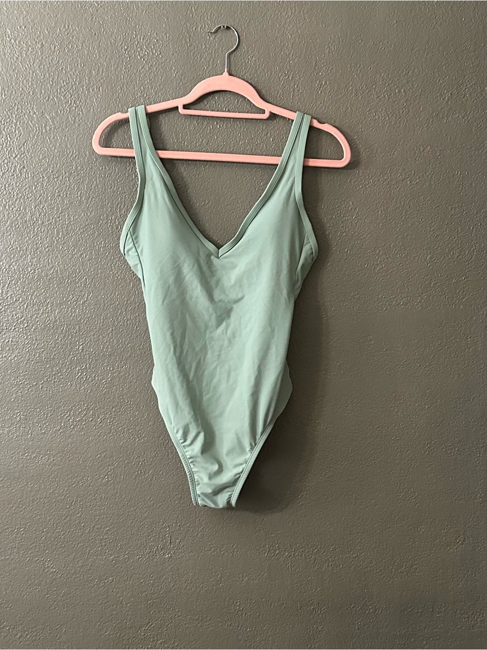 Sage Green V-Neck One-Piece Swimsuit NWT Small
